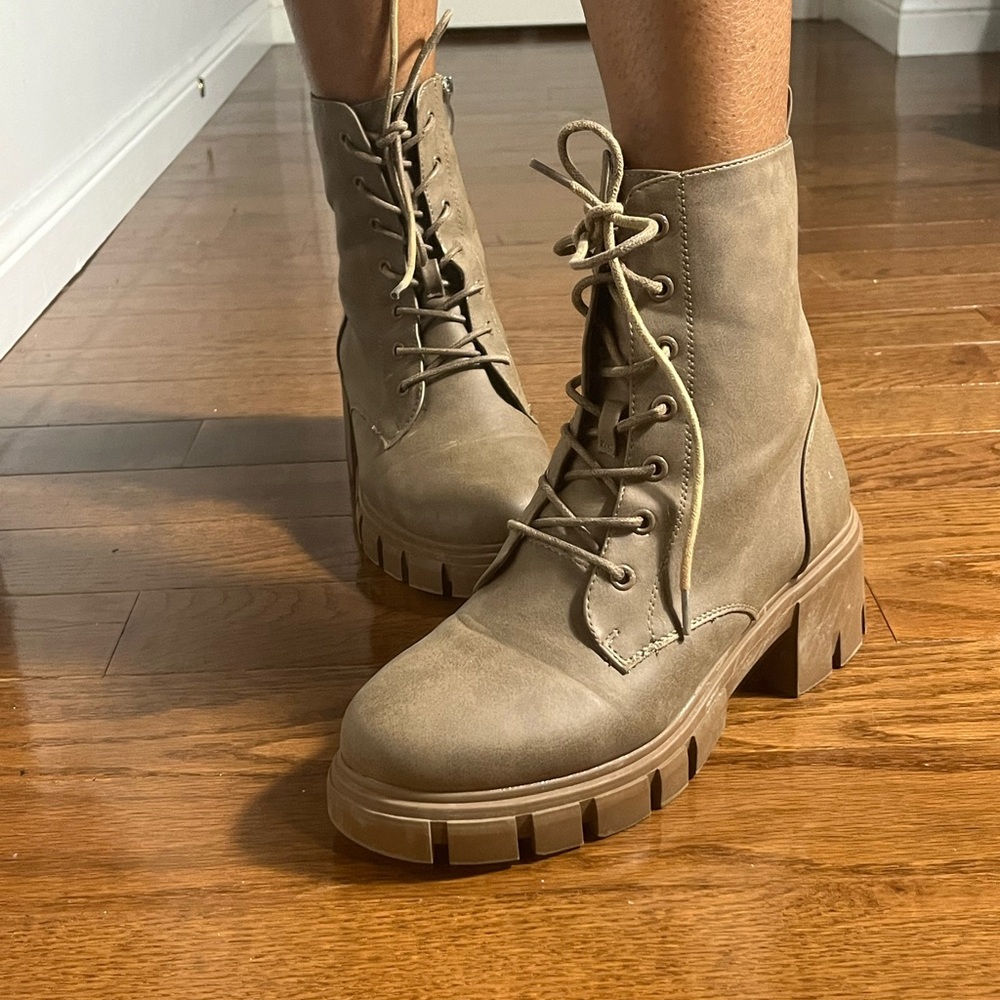 Lightly worn cargo boots from DSW